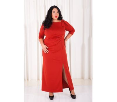 прямое красное платье для полных